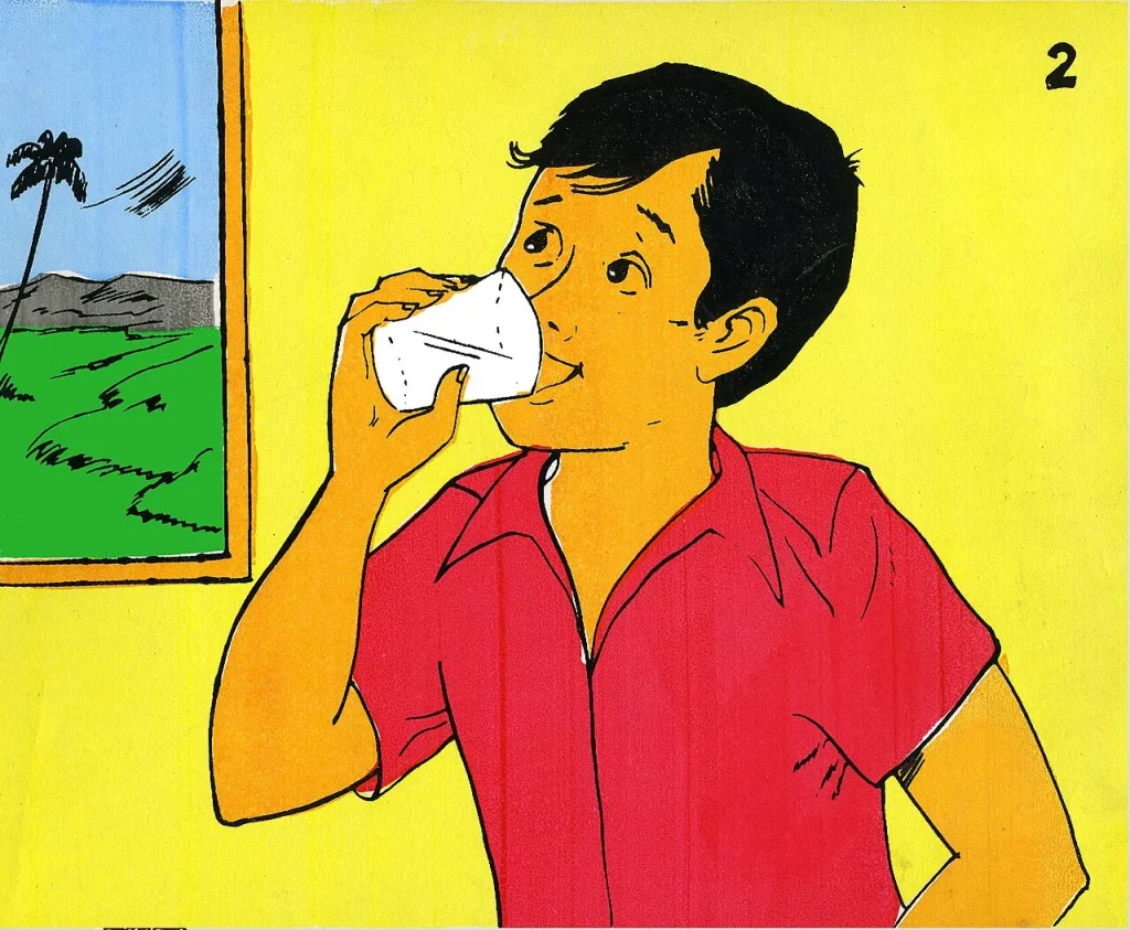 Safe Tests, Stubborn Doubts: Inside the Kitchen-Sink Trust Problem A boy drinking a glass of water at home.